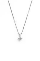 Collana punto luce in oro bianco 18kt con diamante naturale – Castone a 4 griffe con contromaglia fissa | Idee Preziose dal 1987 - IP.CK18B/4D-3